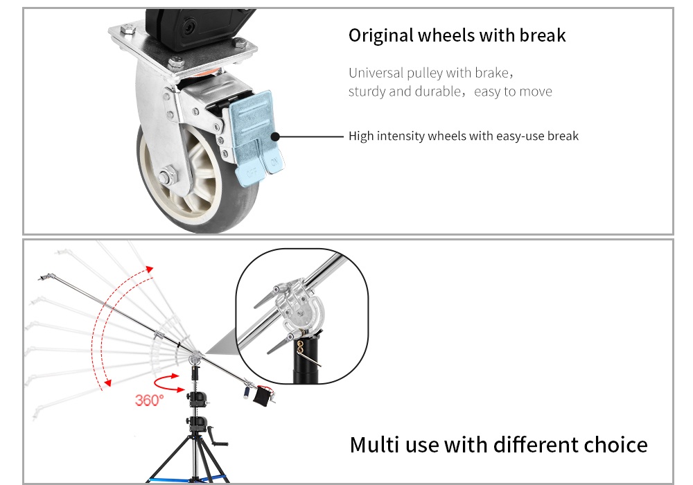 Chân Boom Jinbei BM-395 Hand Lifting Steel Studio Stand