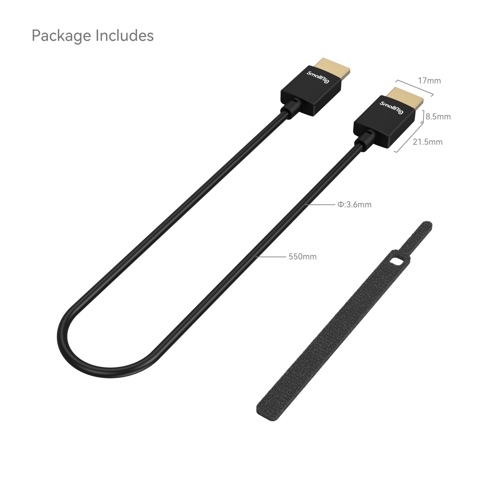 Ultra-Slim 4K HDMI Data Cable (A to A) (55cm) 2957B - Cáp SmallRig 2957B