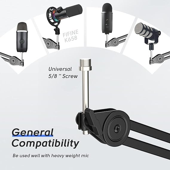 Fifine BM63 Boom Arm Stand 15,5'', Tải trọng lên đến 2kg