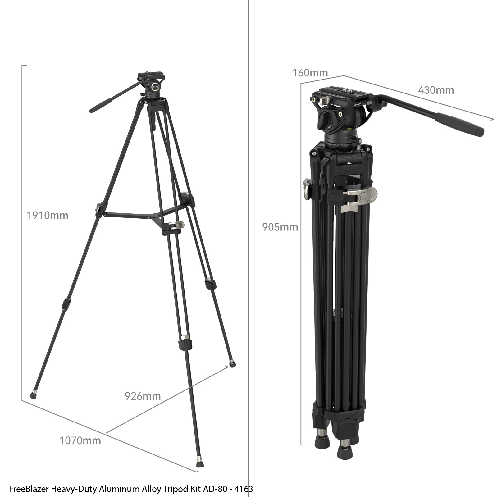 FreeBlazer Heavy-Duty Aluminum Alloy Tripod Kit AD-80 - 4163