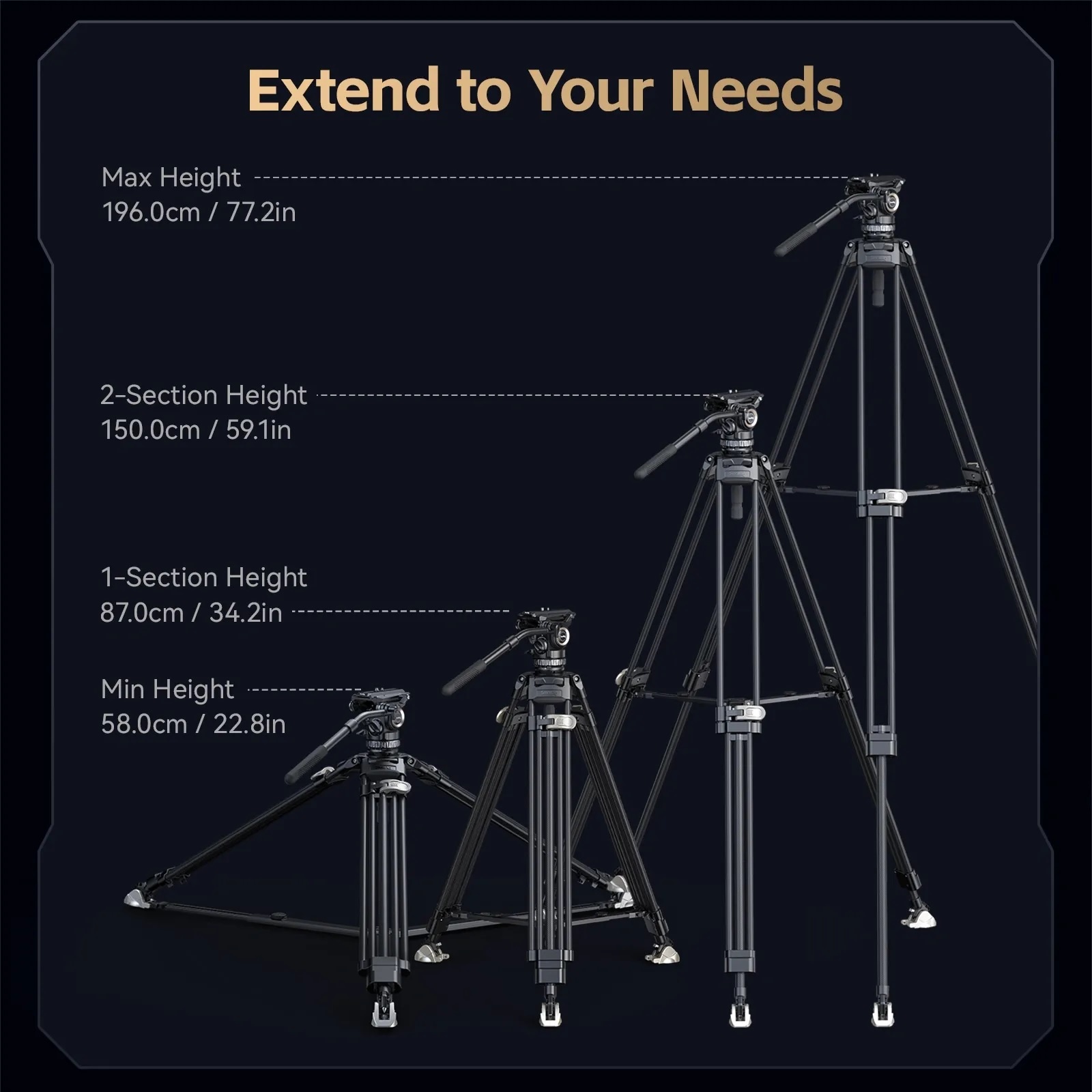 FreeBlazer Counterbalance Carbon Fiber Video Tripod Kit AD-Pro8 - Tripod SmallRig 4465