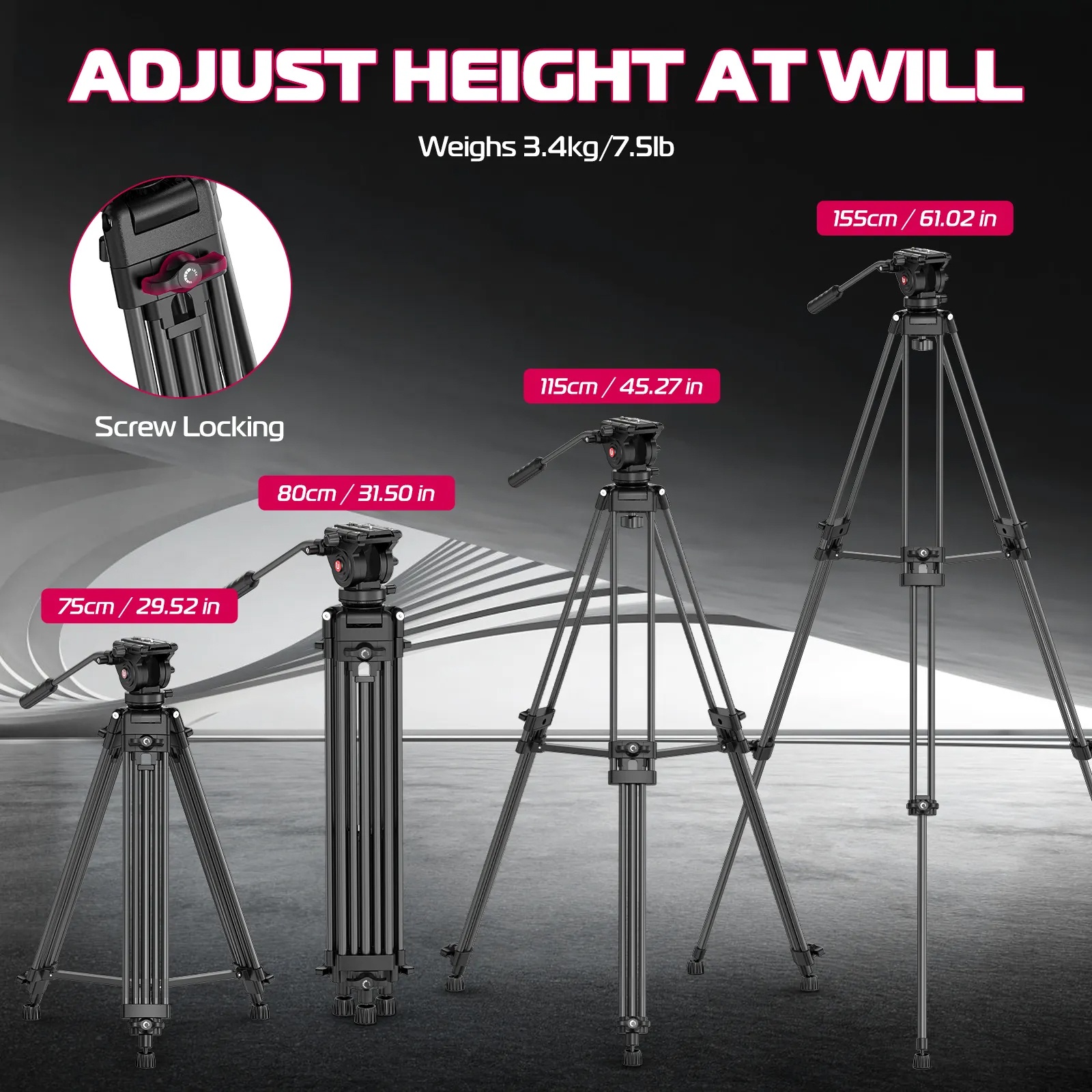 Ulanzi MT-81 Heavy-Duty Video Tripod with Fluid Head T080GBB1