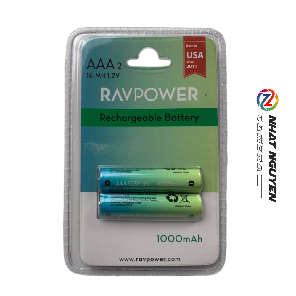 Pin 1,2V NiMH AAA 1000mAh, hiệu Ravpower, model RP-BC1007