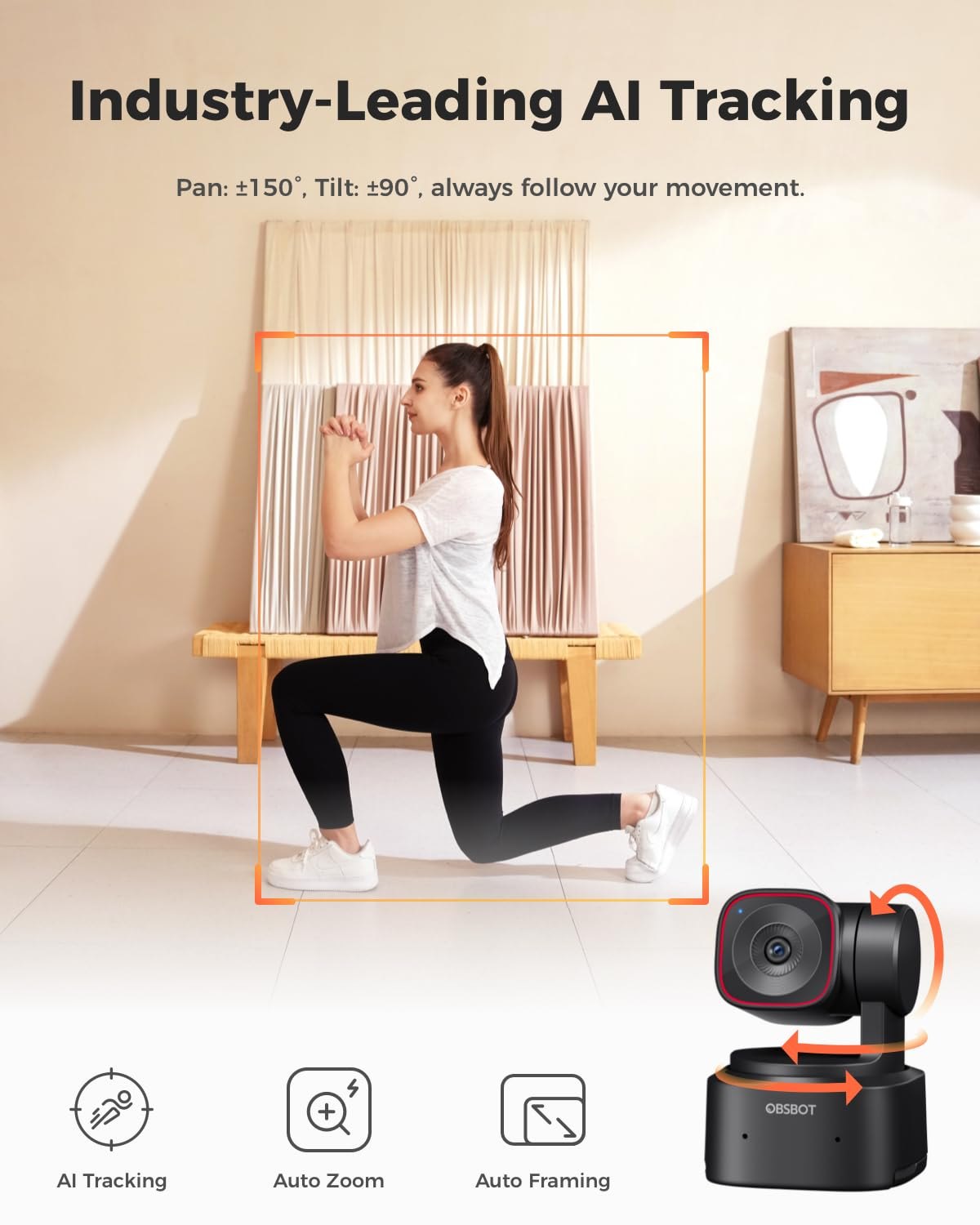 OBSBOT Tiny 2 Lite AI-Powered PTZ 4K Webcam - Chính hãng