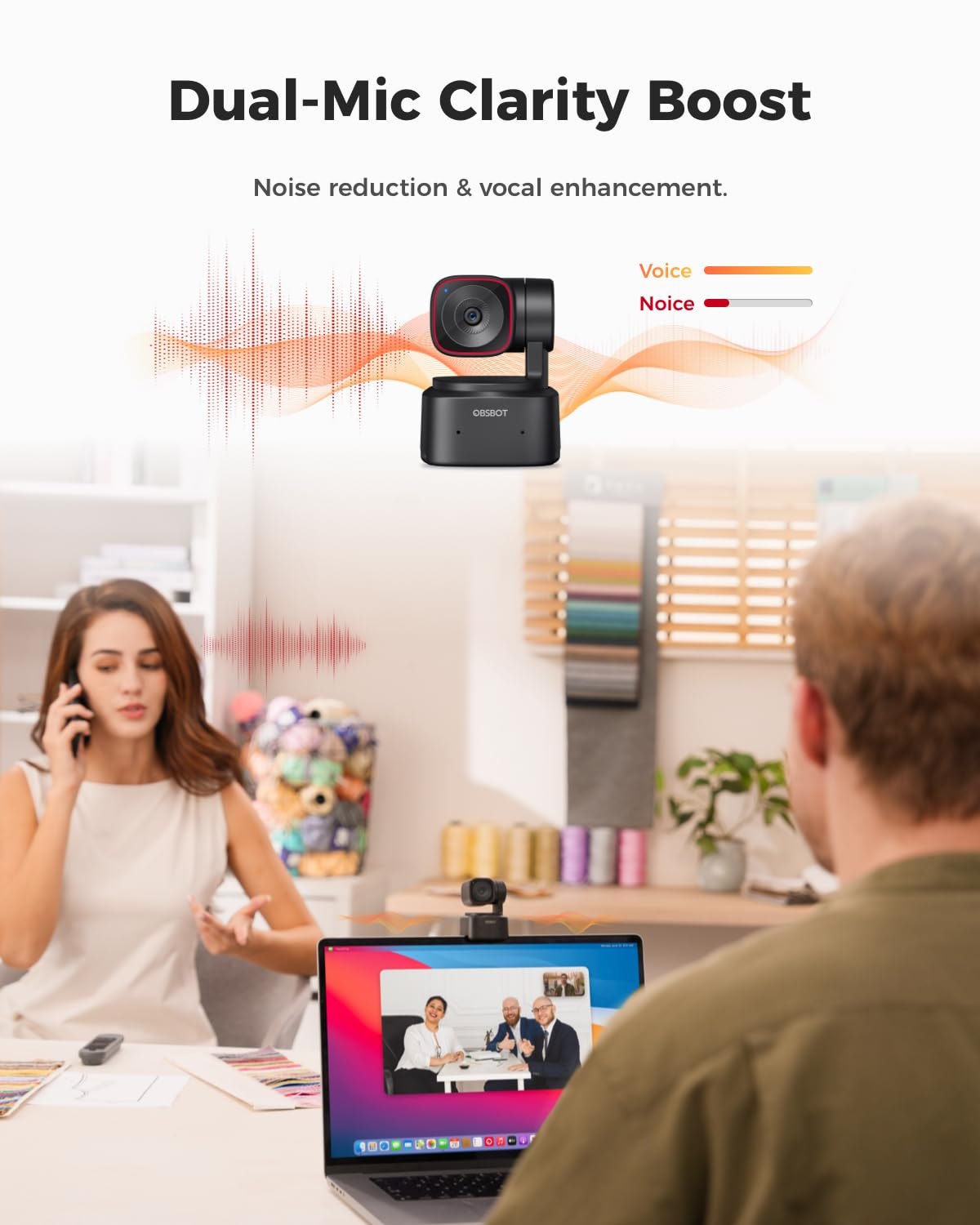 OBSBOT Tiny 2 Lite AI-Powered PTZ 4K Webcam - Chính hãng