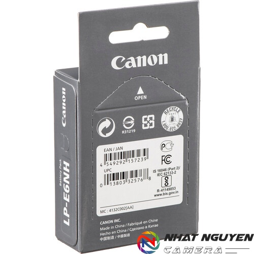Pin zin Canon LP-E6NH - Pin Canon E6 cho Canon R5, R6, R, 5D IV, 6D II, 6D, 5D3, 90D, 80D (Chính hãng)