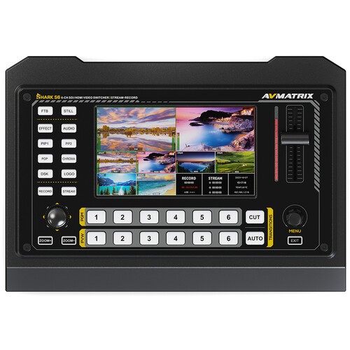 AVMATRIX Shark S4 PLUS 4-Channel SDI/HDMI Video Switcher with 10.1" IPS Display