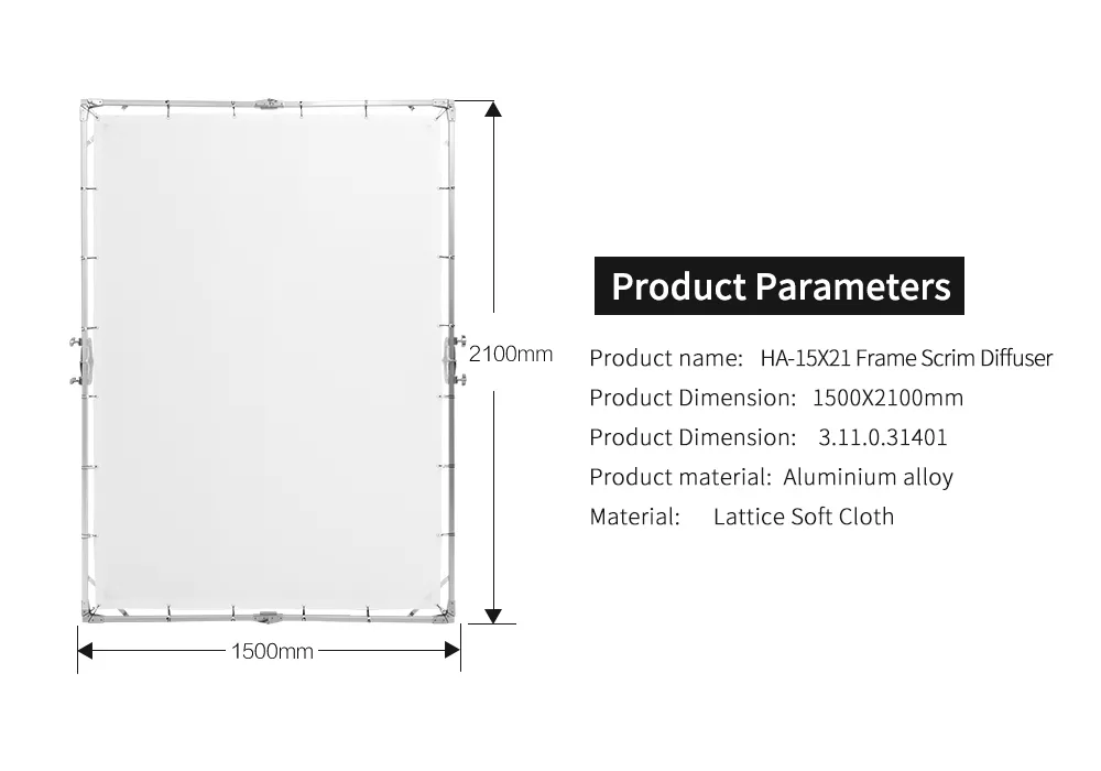 Bộ khung tản sáng JiBộ khung tản sáng Jinbei 150x210cm (chưa bao gồm chân)
