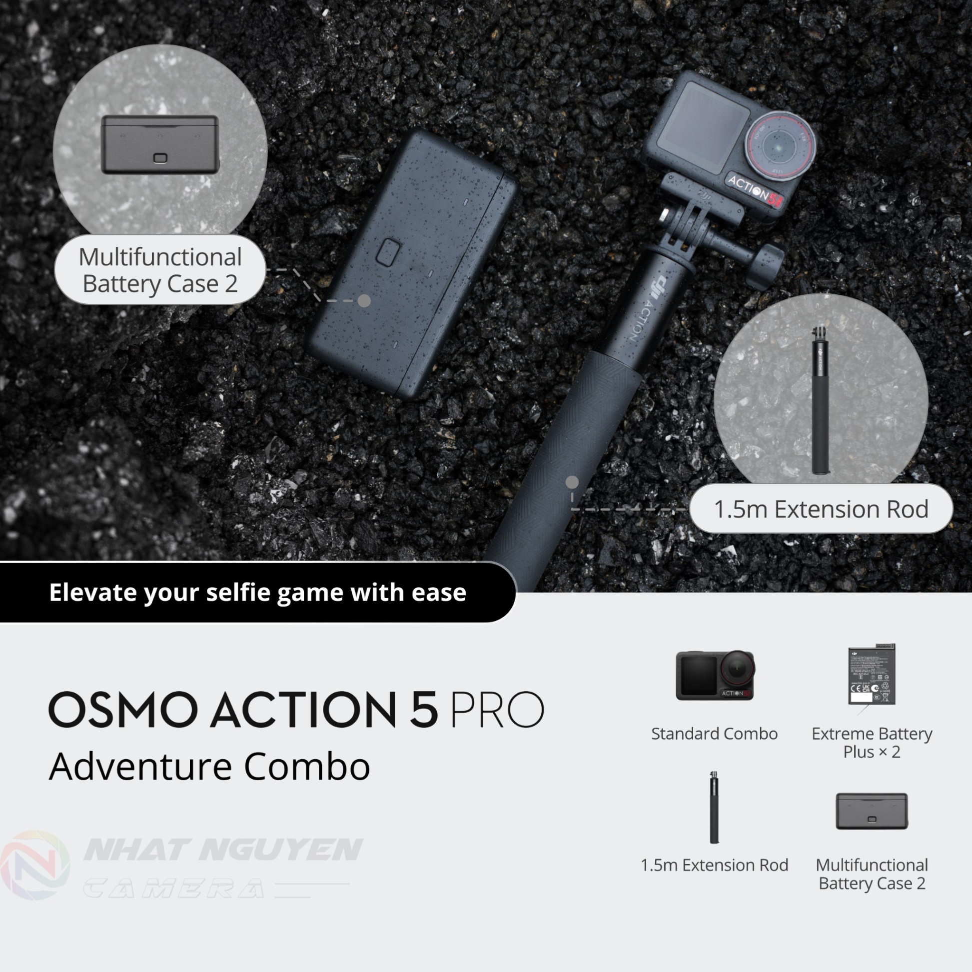 DJI Osmo Action 5 Pro Adventure Combo - Chính hãng