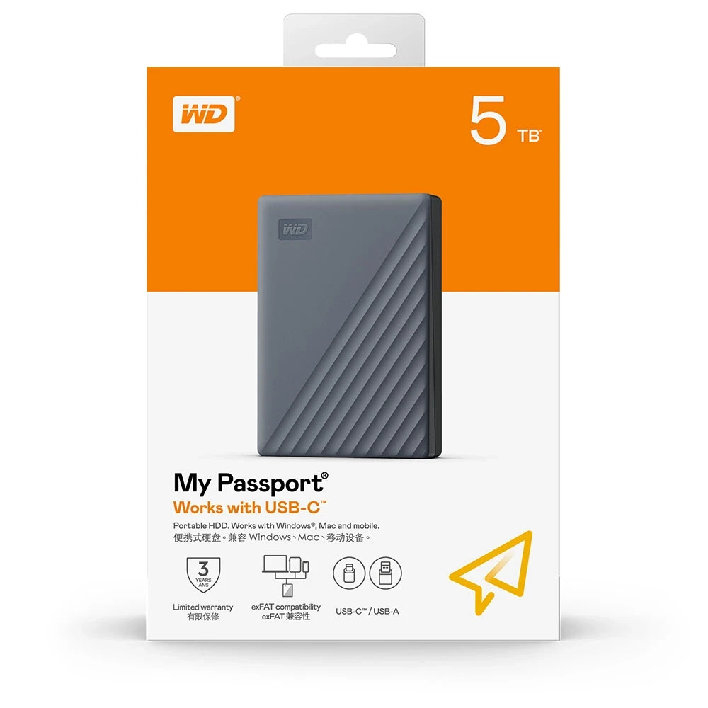 Ổ cứng di động WD My Passport 5TB Works with USB-C