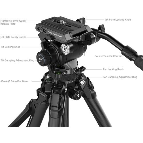 Chân máy ảnh SmallRig 4259 x Potato Jet TRIBEX Hydraulic Carbon Fiber Tripod Kit