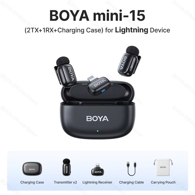 Boya Mini 15 (1 RX Lightning + 2 TX)