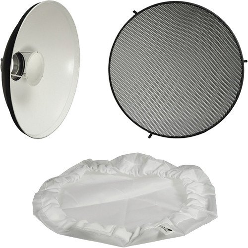 Beauty dish Honeycomb 58cm, phản Trắng, kèm lưới Tổ ong