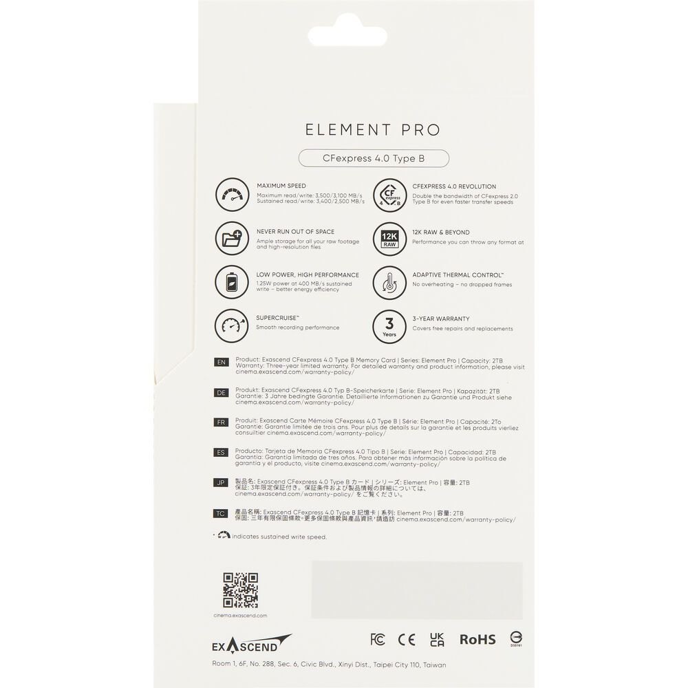 Thẻ nhớ Exascend 1TB Element Pro CFexpress 4.0 Type B