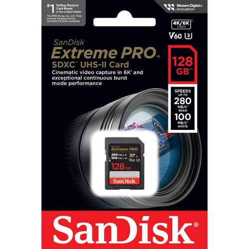 Thẻ nhớ SD Sandisk 128GB Extreme Pro V60 280MB