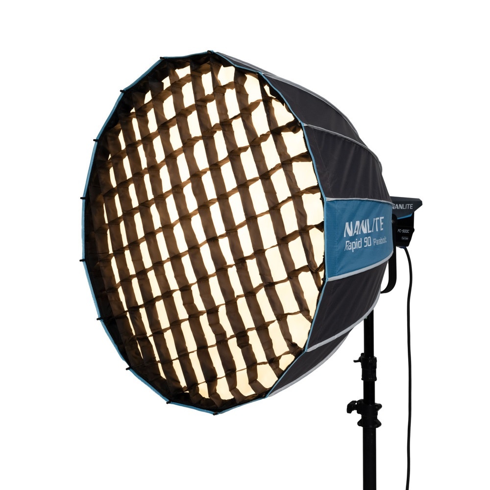 Softbox Nanlite 90cm Rapid Parabolic thao tác nhanh ngàm bowen kèm tổ ong