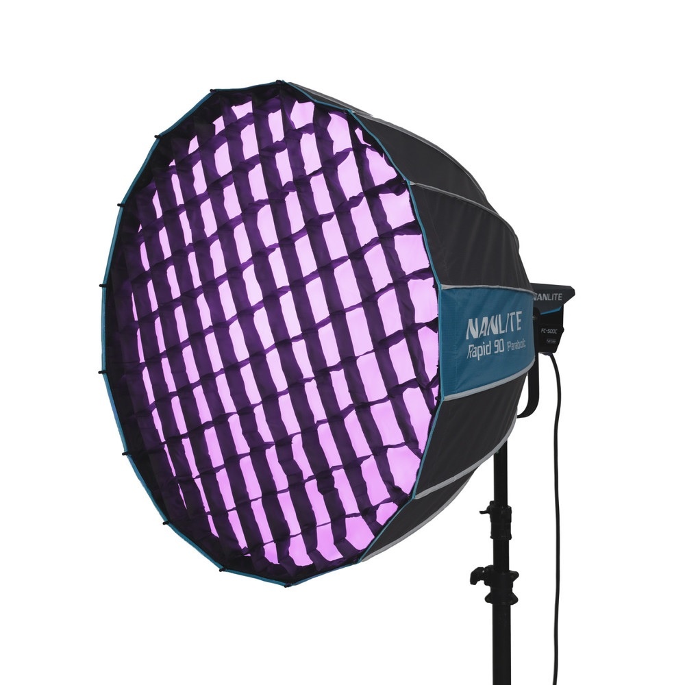 Softbox Nanlite 90cm Rapid Parabolic thao tác nhanh ngàm bowen kèm tổ ong