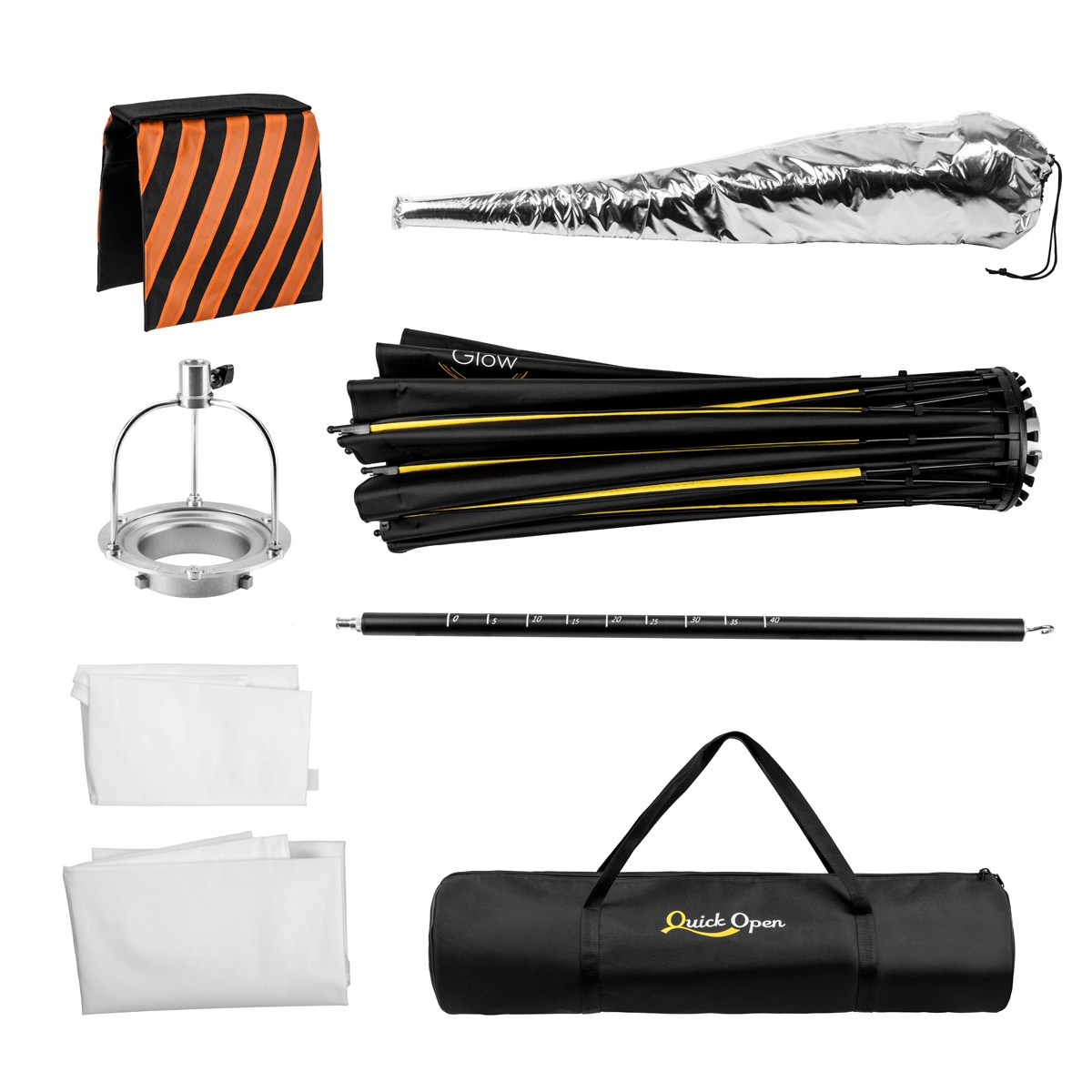 Glow Profond Quick-Open Deep Parabolic Softbox kèm Focusing Rod System