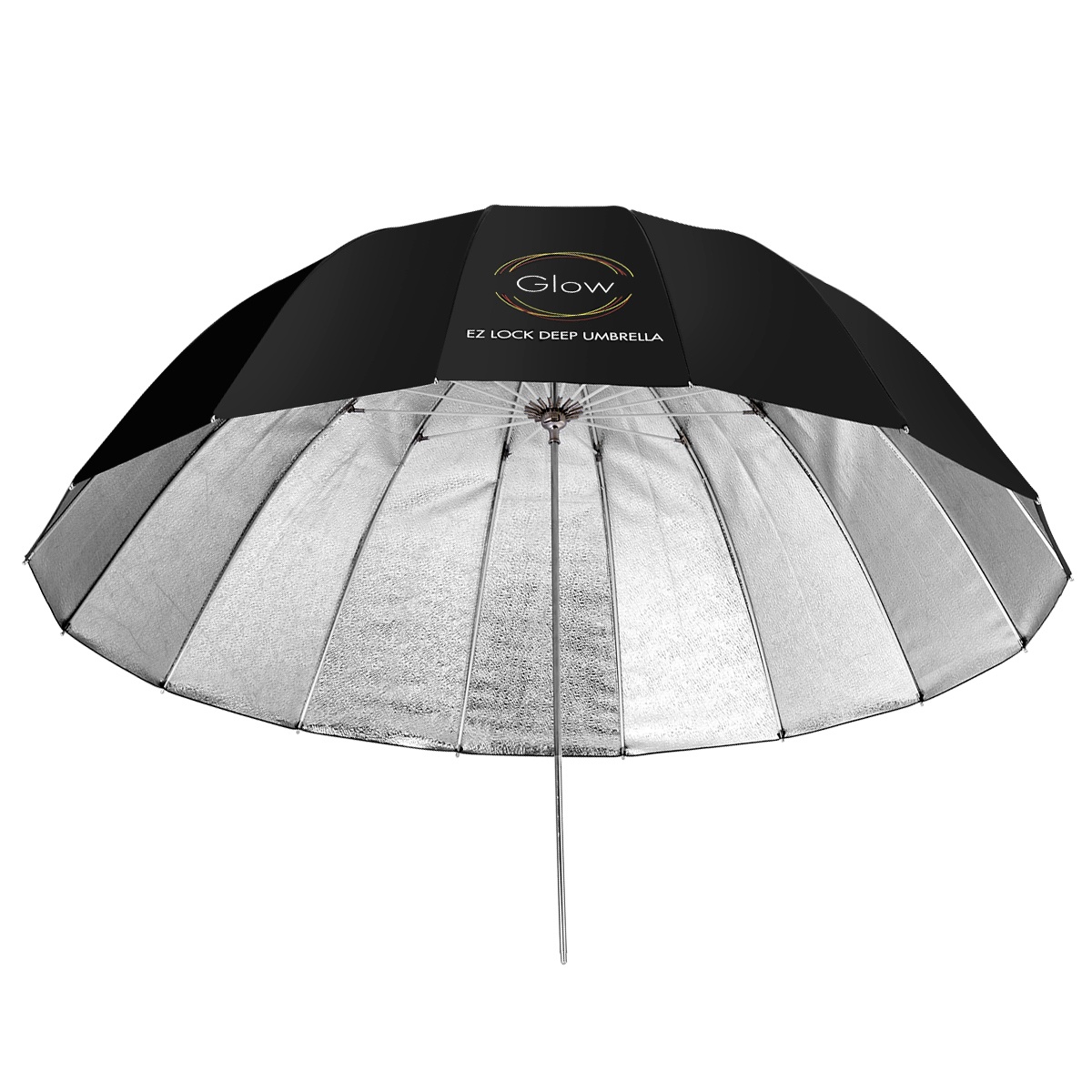 Dù phản Bạc Glow Easy Lock Deep Beaded Silver Fiberglass Umbrella