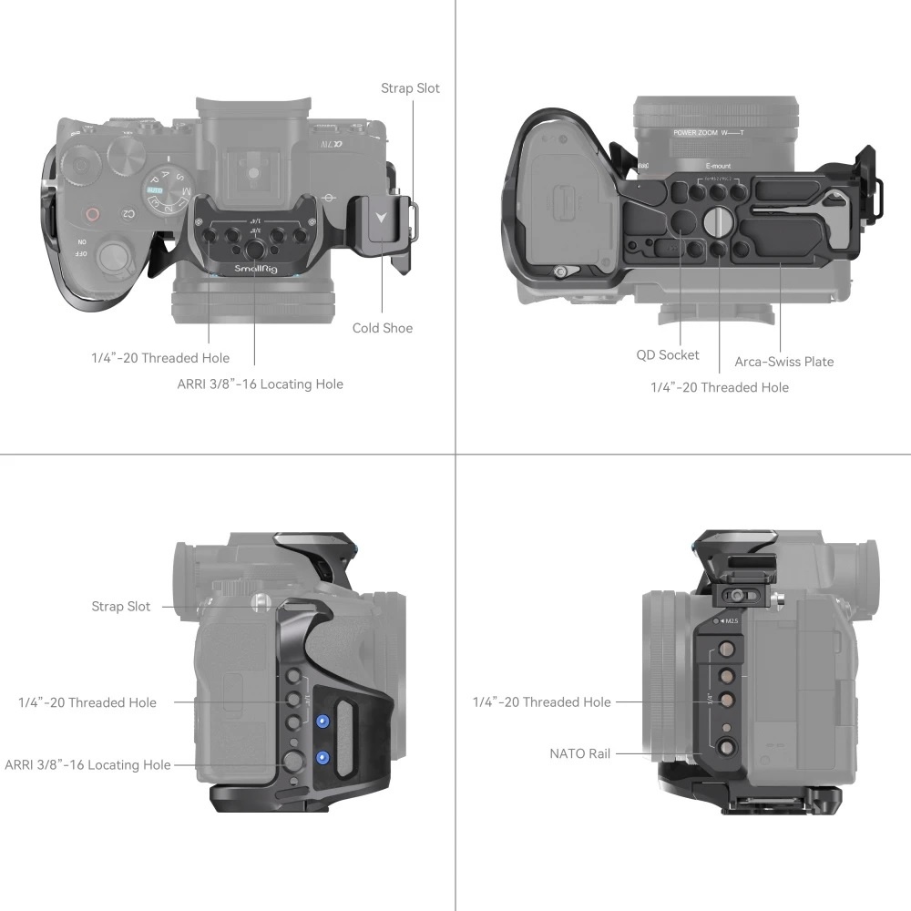 "Rhinoceros" Cage Kit cho Sony A7RV / A7IV / A7SIII - Khung Smallrig 4308