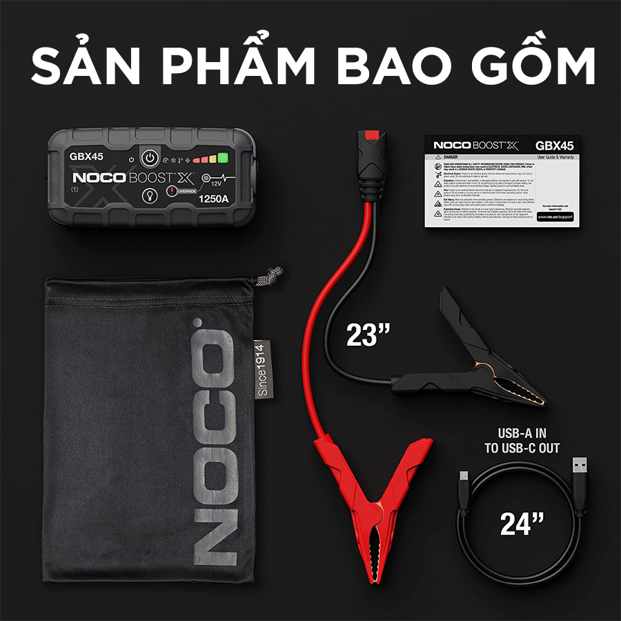 Pin dự phòng kiêm bộ khởi động xe NOCO BOOST X GBX45 12V 1250A 31Wh