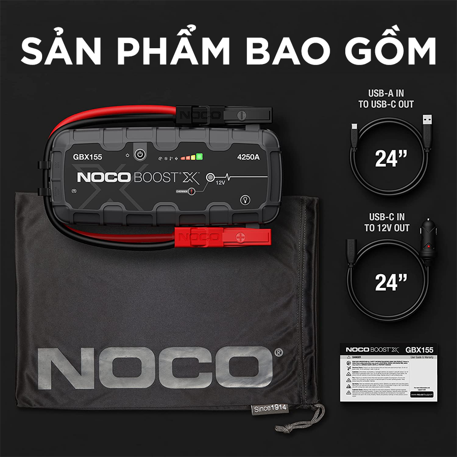 Pin dự phòng kiêm bộ khởi động xe NOCO BOOST X GBX155 12V 4250A 99Wh