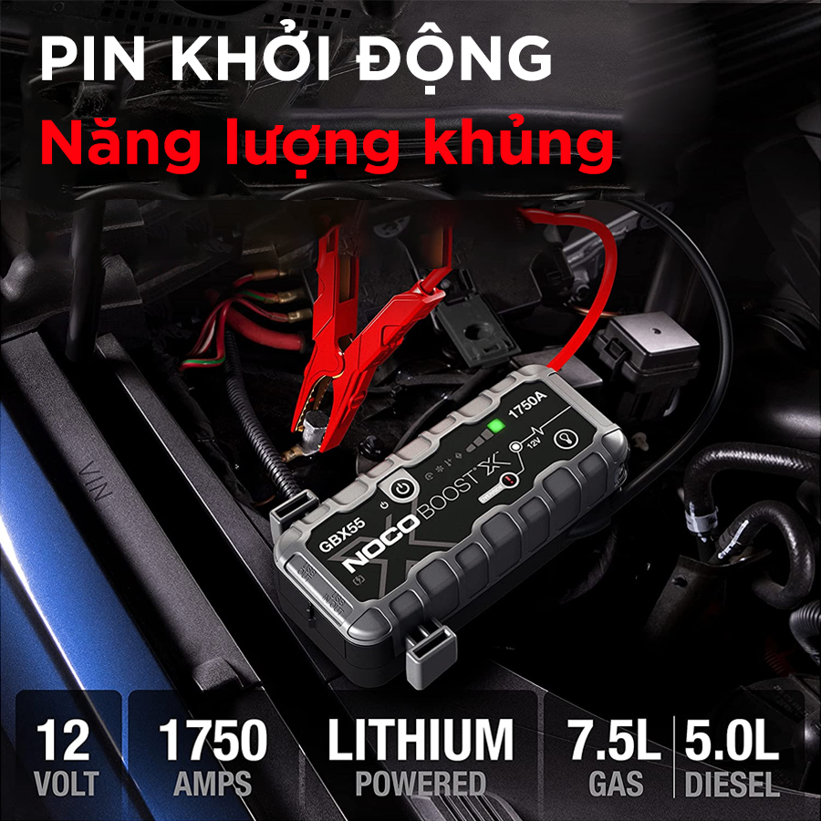 Pin dự phòng kiêm bộ khởi động xe NOCO BOOST X GBX55 12V 1750A 46Wh