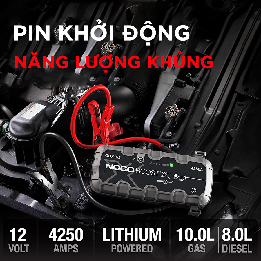 Pin dự phòng kiêm bộ khởi động xe NOCO BOOST X GBX155 12V 4250A 99Wh