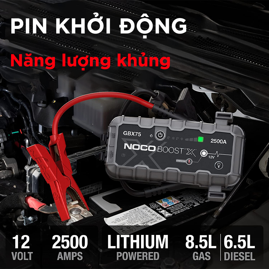 Pin dự phòng kiêm bộ khởi động xe NOCO BOOST X GBX75 12V 2500A 74Wh