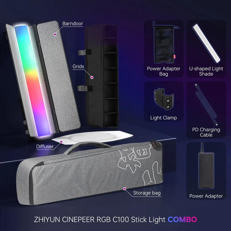 Zhiyun CinePeer C100 COMBO - 100W RGB 2700-6500k - Bảo hành 12 tháng