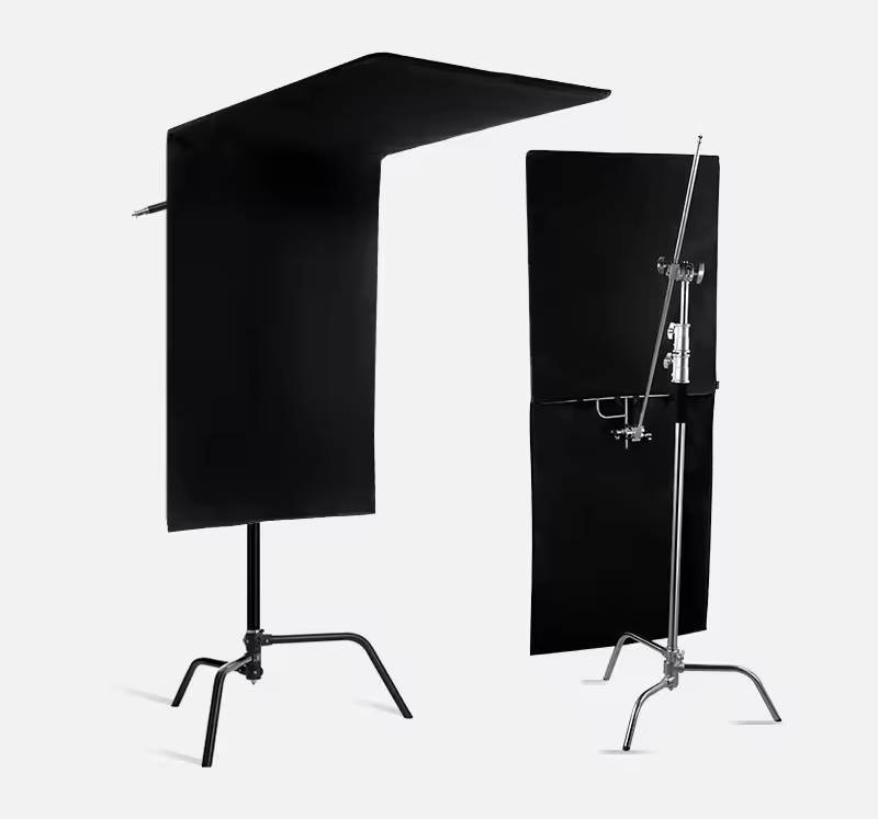 Tay cờ chắn sáng vải đen 75x90cm, tháo ráp nhanh - Chắn sáng 2 góc