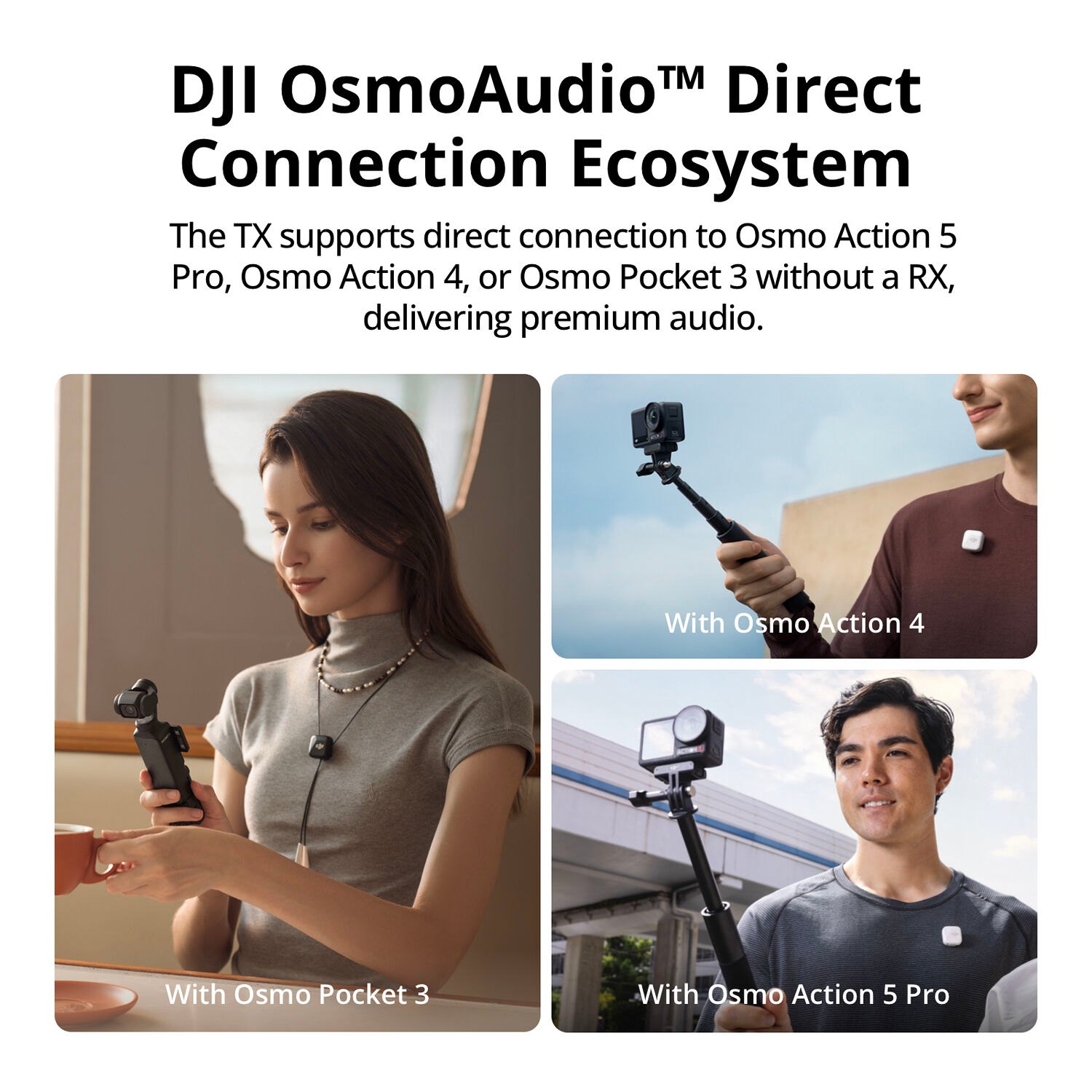DJI Mic Mini - Mic lẻ TX, màu Trắng - Arctic White