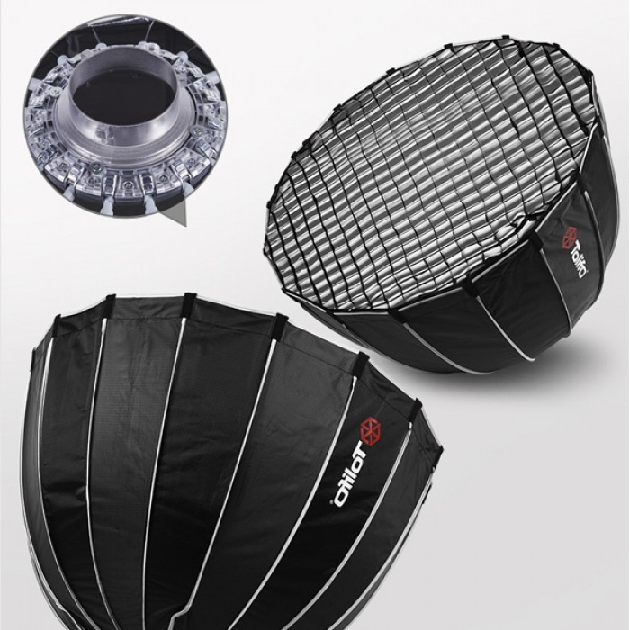 Softbox Parabolic Tolifo 90cm, kèm tổ ong