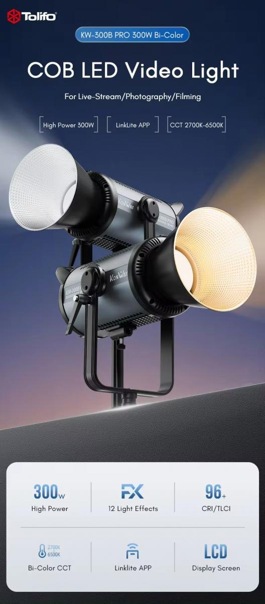 Đèn Led Tolifo KW-300B Pro 2700-6500K