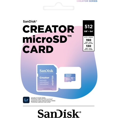 Thẻ microSD SanDisk 512Gb Creator Series UHS-I kèm SD Adapter