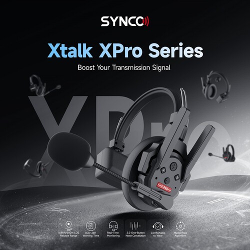 Synco Xtalk XPro1 Wireless Intercom Master/Remote Headset (2.4 GHz)