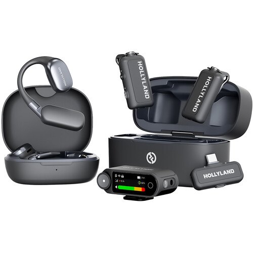 Hollyland LARK MAX 2 Ultimate Combo (OWS Monitor Earphone, Camera RX, USB-C RX) Space Gray