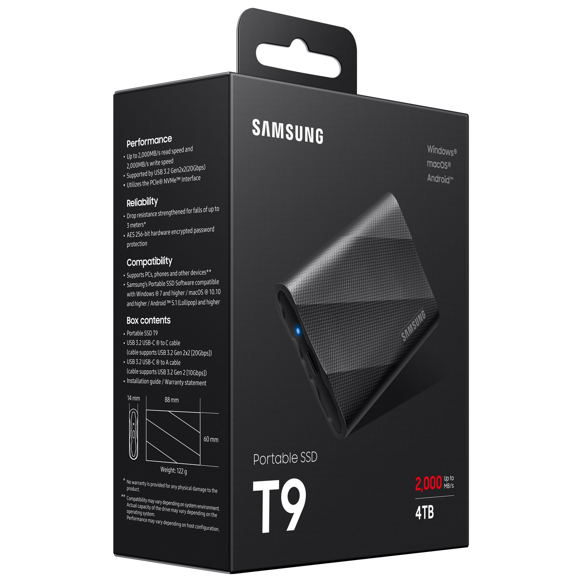 Ổ cứng di động SSD 4TB Samsung T9 2000MB/s