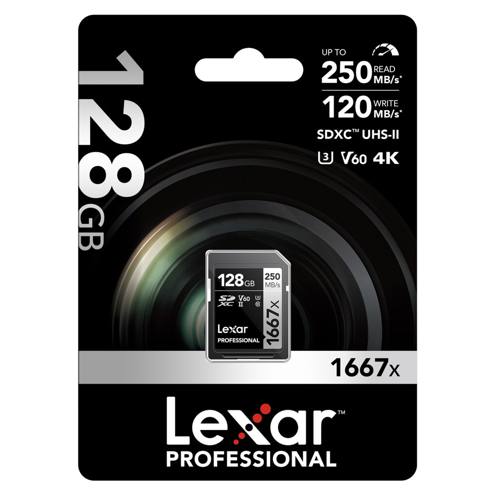Thẻ nhớ SD Lexar Professional 1667x 128GB UHS-II V60 250/120 MB/s