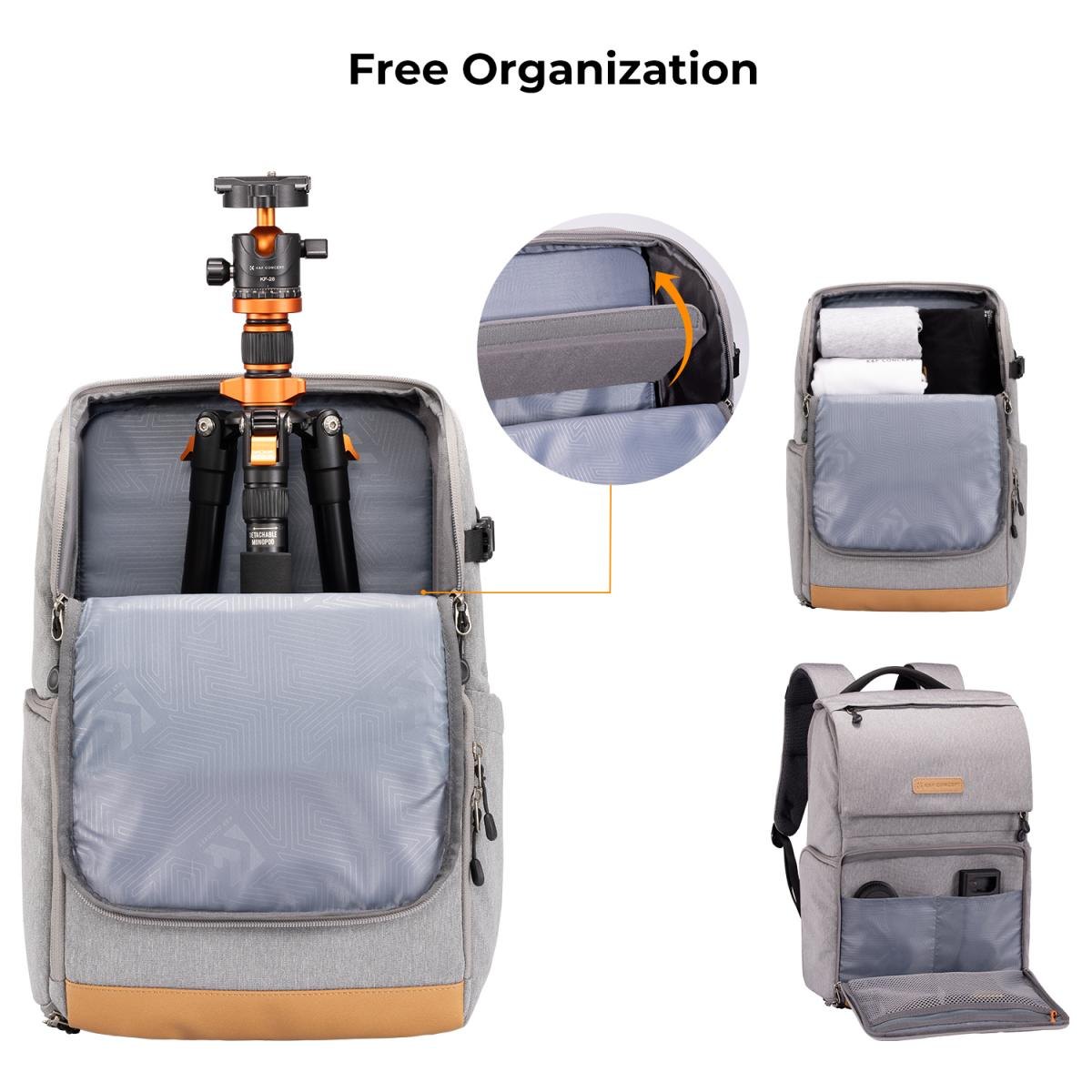 Balo máy ảnh KF KF13.104 V1 Xám dung tích 22L