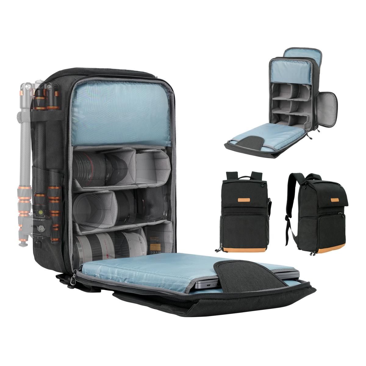 Balo máy ảnh KF KF13.104 V2 Đen dung tích 22L