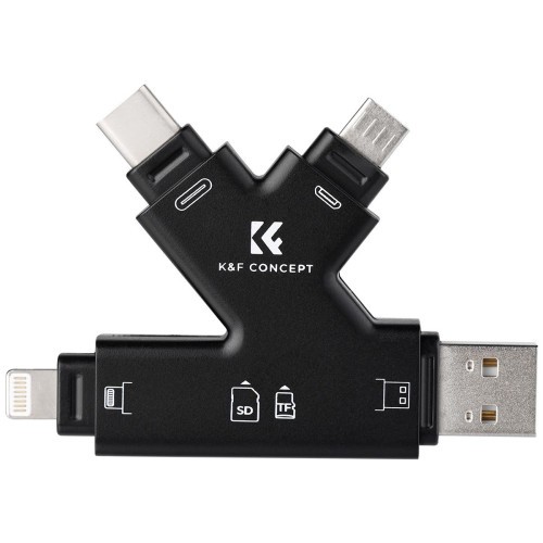 Đầu Đọc Thẻ Nhớ SD/MicroSD K&F Concept 4 trong 1 cho iPhone/iPad/Android/Mac/Computer KF42.0006 | Chính Hãng