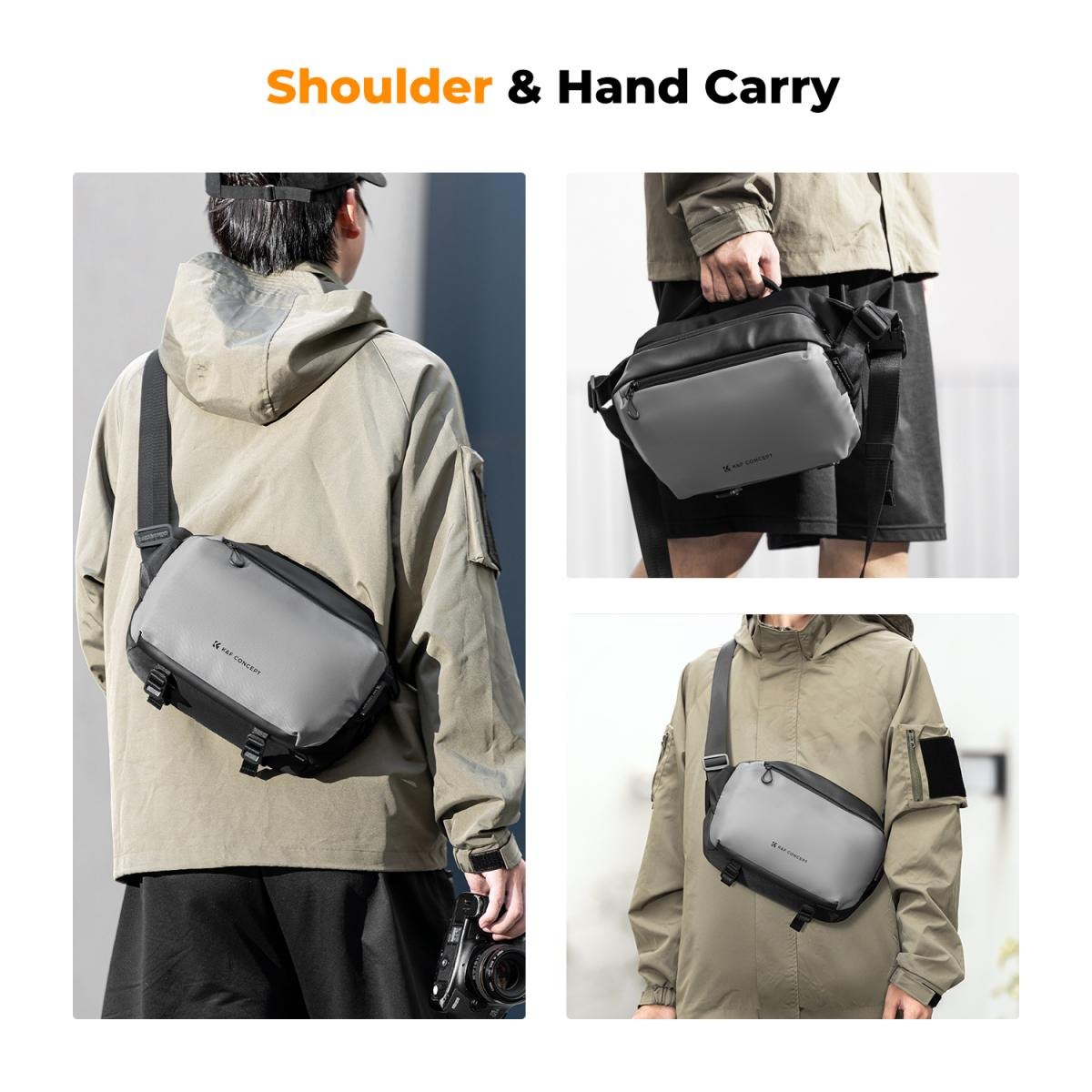 Túi đeo chéo máy ảnh KF KF13.157 ( Xám, 10L)