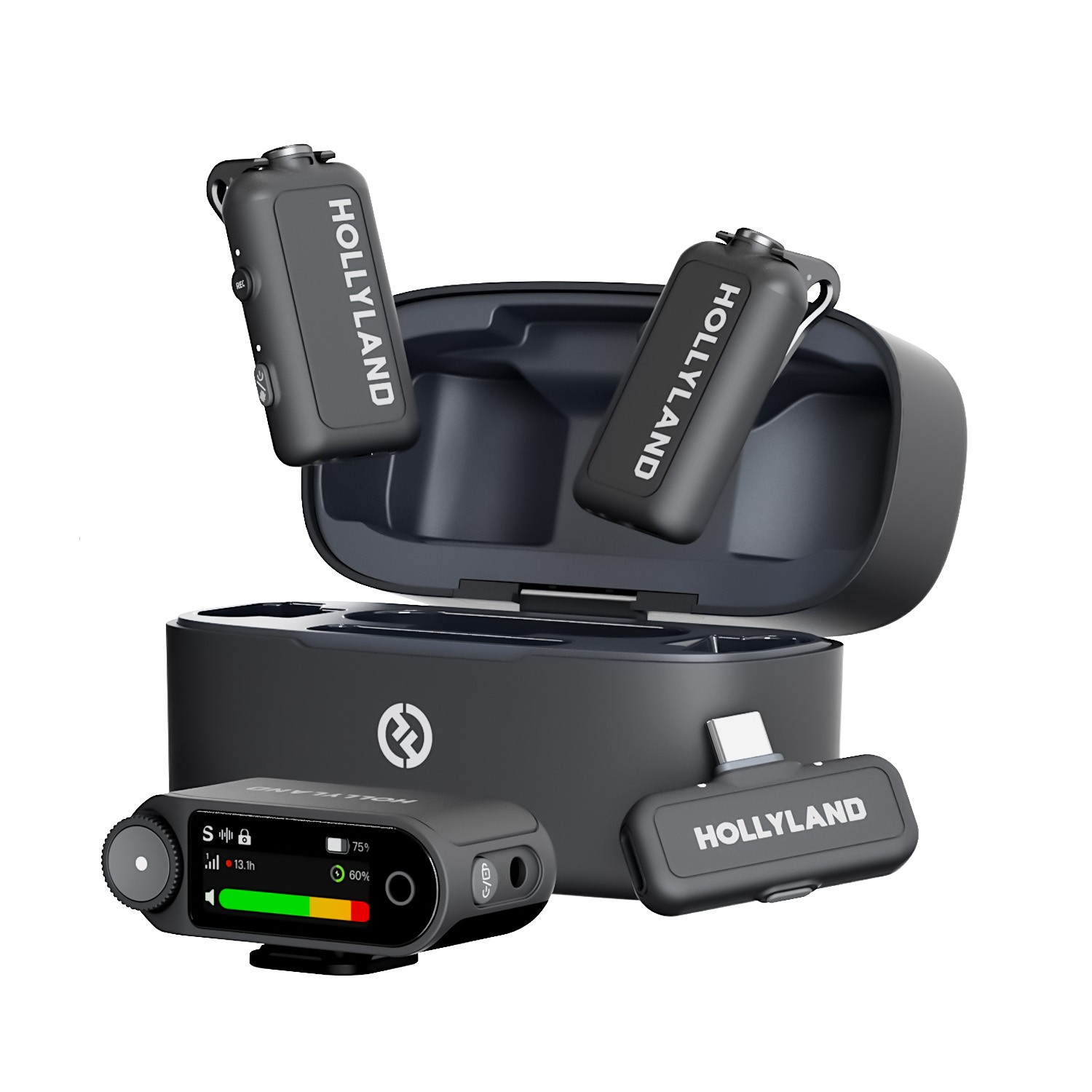 Bộ Micro không dây Hollyland LARK MAX 2 Combo (Camera RX, USB-C RX) Space Gray