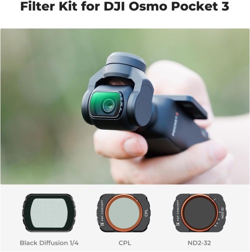 K&F Filter Set Nano-X Series cho DJI Pocket 3 (CPL + Black-Mist 1/4+ ND2-32) SKU.2148
