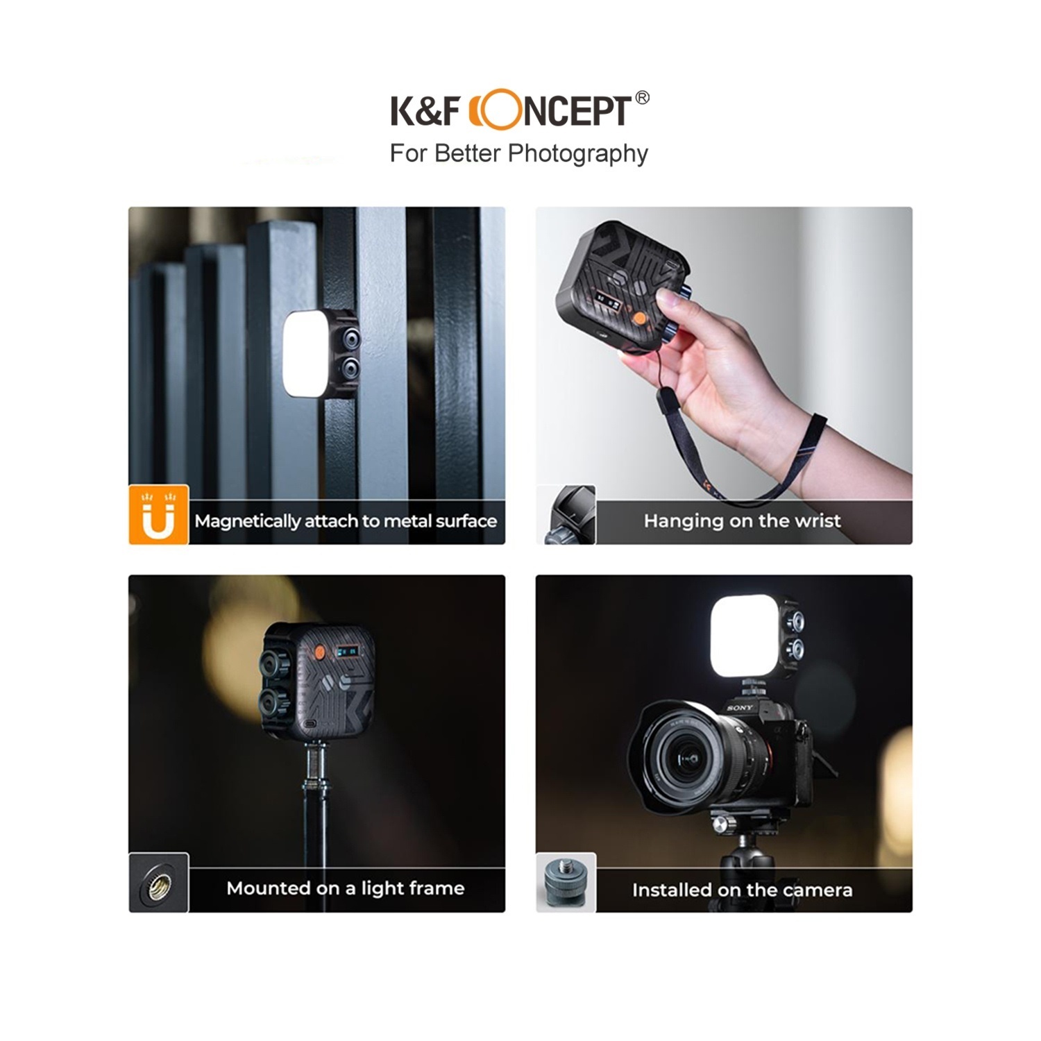 Đèn LED K&F CONCEPT 2500-9900K CRI 96+ 6W | KF34.035