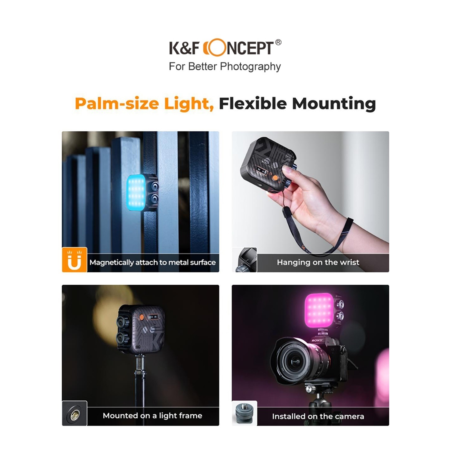 Đèn LED K&F CONCEPT RGB 2500-9900K CRI 96+ 6W | KF34.036