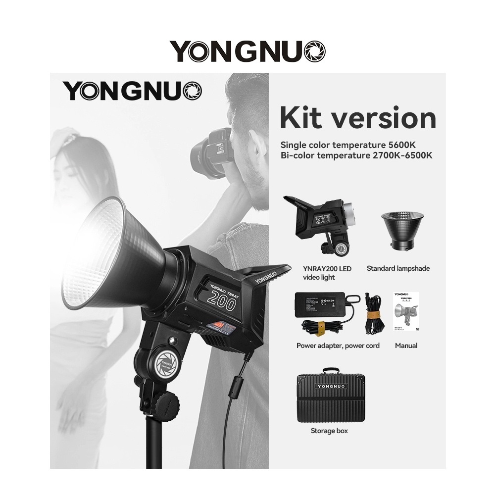 Đèn LED YONGNUO RAY200 2700-6500K 200w - Phù hợp Make up Artist, livestream, quay video