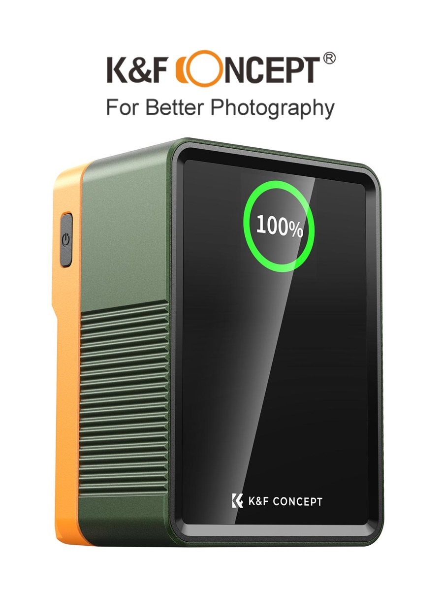 Pin V-Mount Mini 99Wh K&F Concept V99 Pro PD100W – DC/D-Tap/Dual USB-C/USB-A, Màn Hình TFT