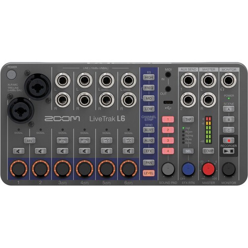 Bàn trộn âm thanh Zoom LiveTrak L-6- Chính Hãng